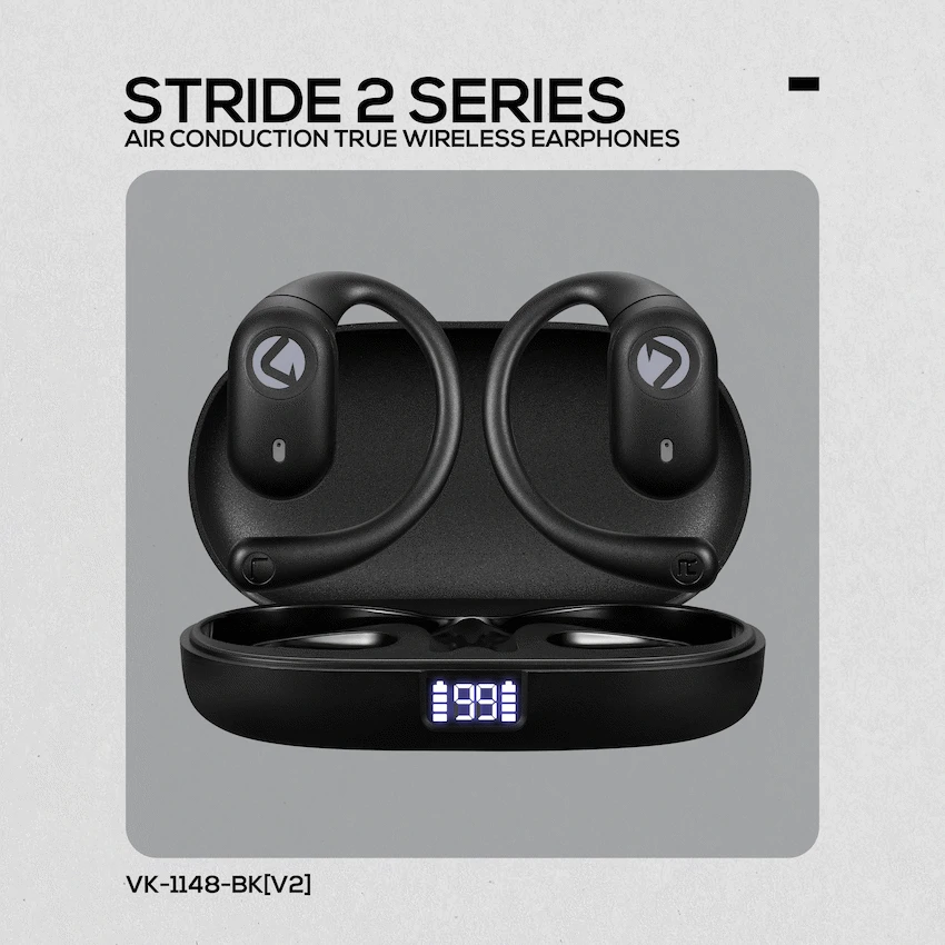 Volkano Stride 2 Air Conduction True Wireless Earphones - Black - Image 6