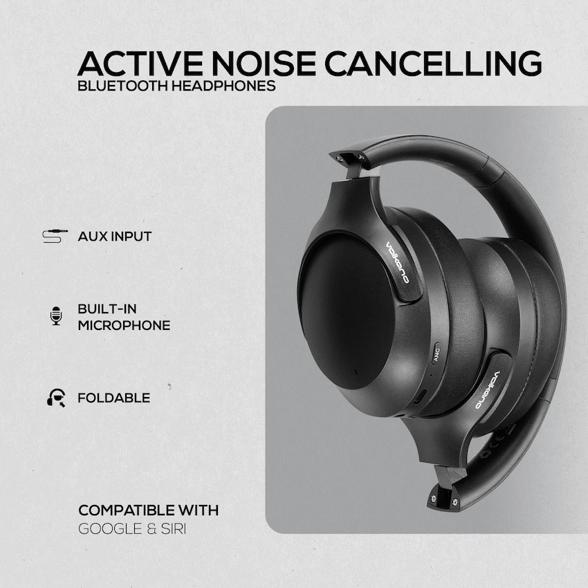 Volkano Odyssey ANC Bluetooth Wireless Headphone - Black - Image 3