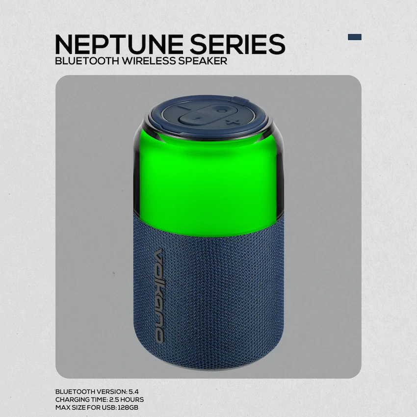 Volkano Neptune Bluetooth Wireless Speaker - Blue - Image 2