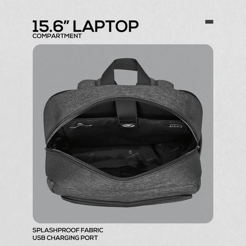 Volkano Pulse 15.6" Laptop Backpack - Charcoal - Image 4