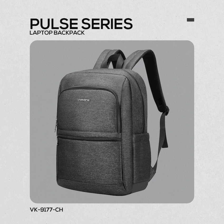 Volkano Pulse 15.6" Laptop Backpack - Charcoal - Image 9
