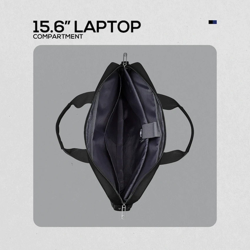 Volkano Seismic 15.6" Laptop Shoulder Bag Blk/Nvy - Image 4