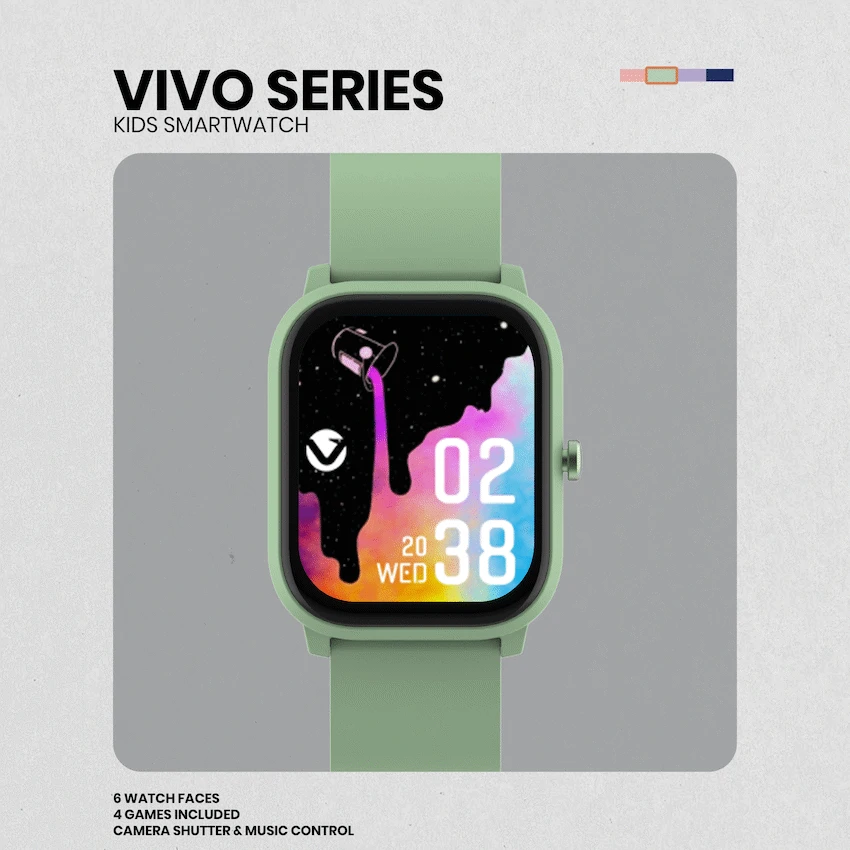 Volkano Vivo Series Kids Smart Watch - Sage Green - Image 4