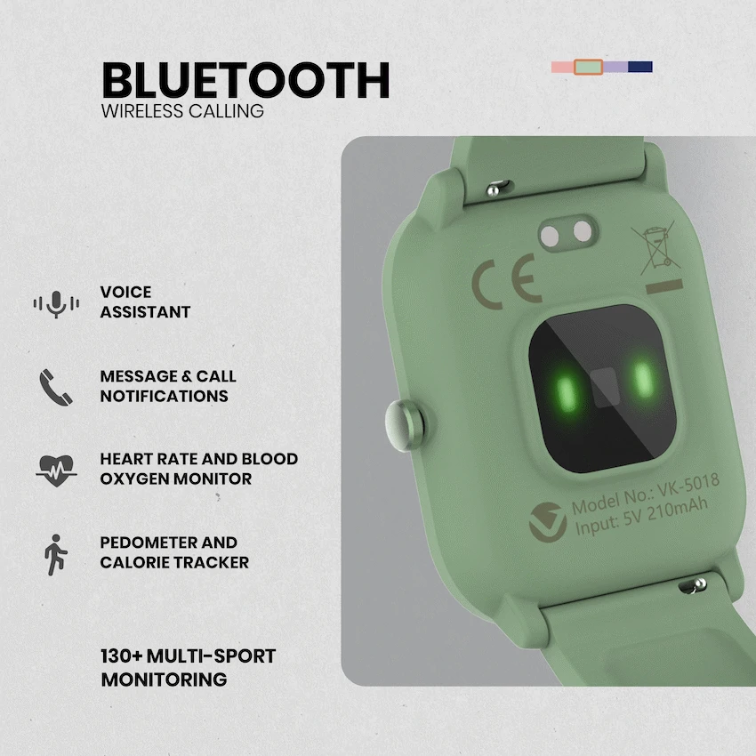 Volkano Vivo Series Kids Smart Watch - Sage Green - Image 5