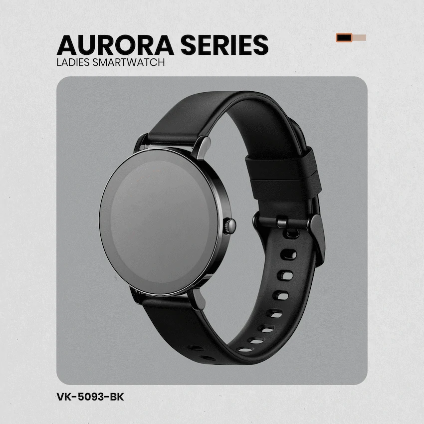 Volkano Aurora Series Ladies Smart Watch - Black - Image 2