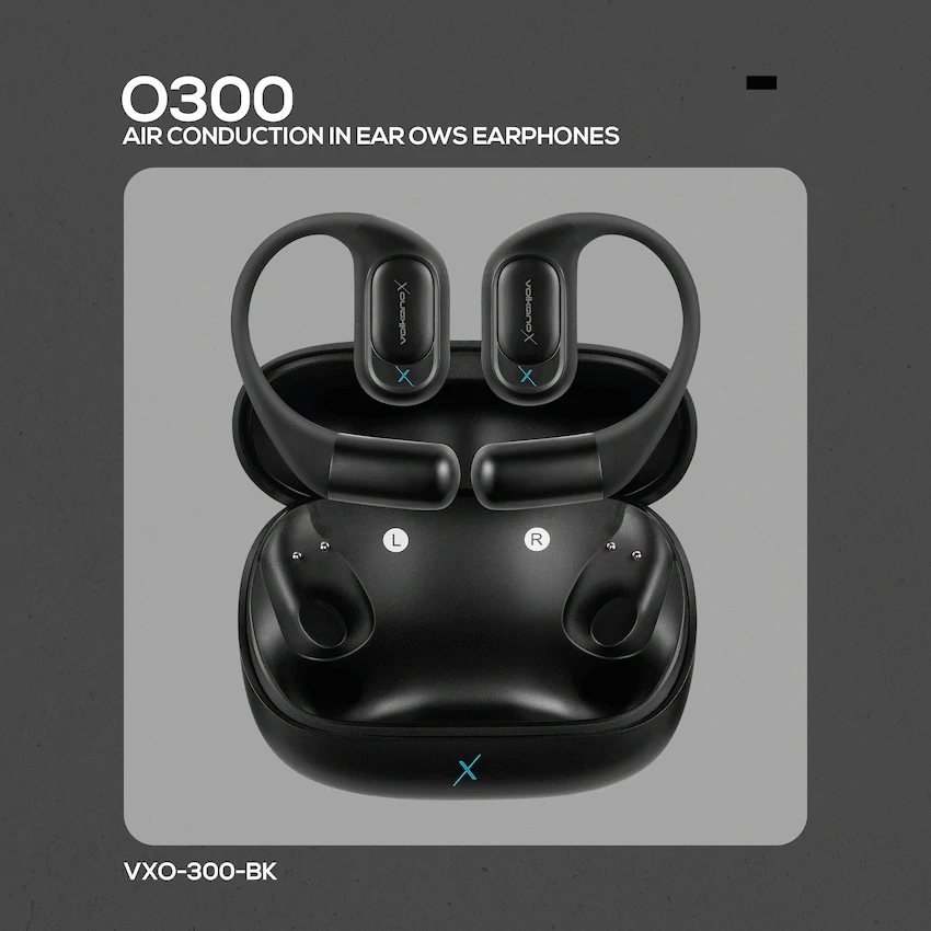 VolkanoX O300 Air Conduction OWS Earphones - Black - Image 2