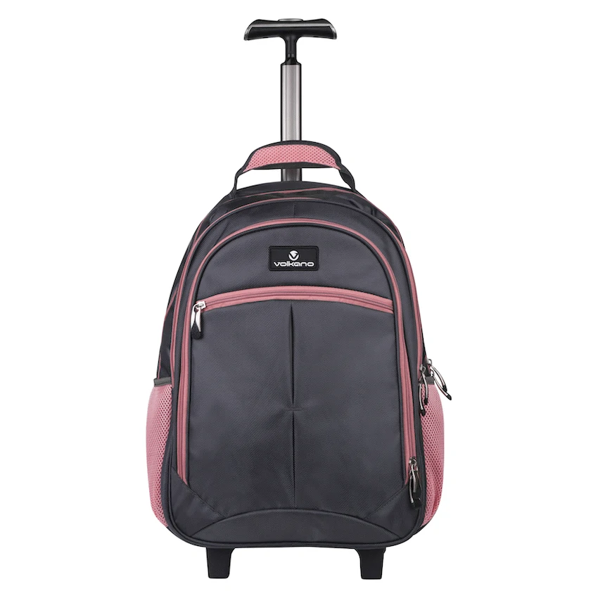 Volkano Orthopaedic Trolley Backpack 35l - Dark Grey/Pink - Image 2