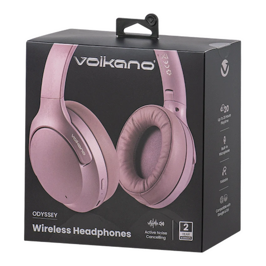 Volkano Odyssey ANC Bluetooth Wireless Headphone - Rose Gold - Image 4