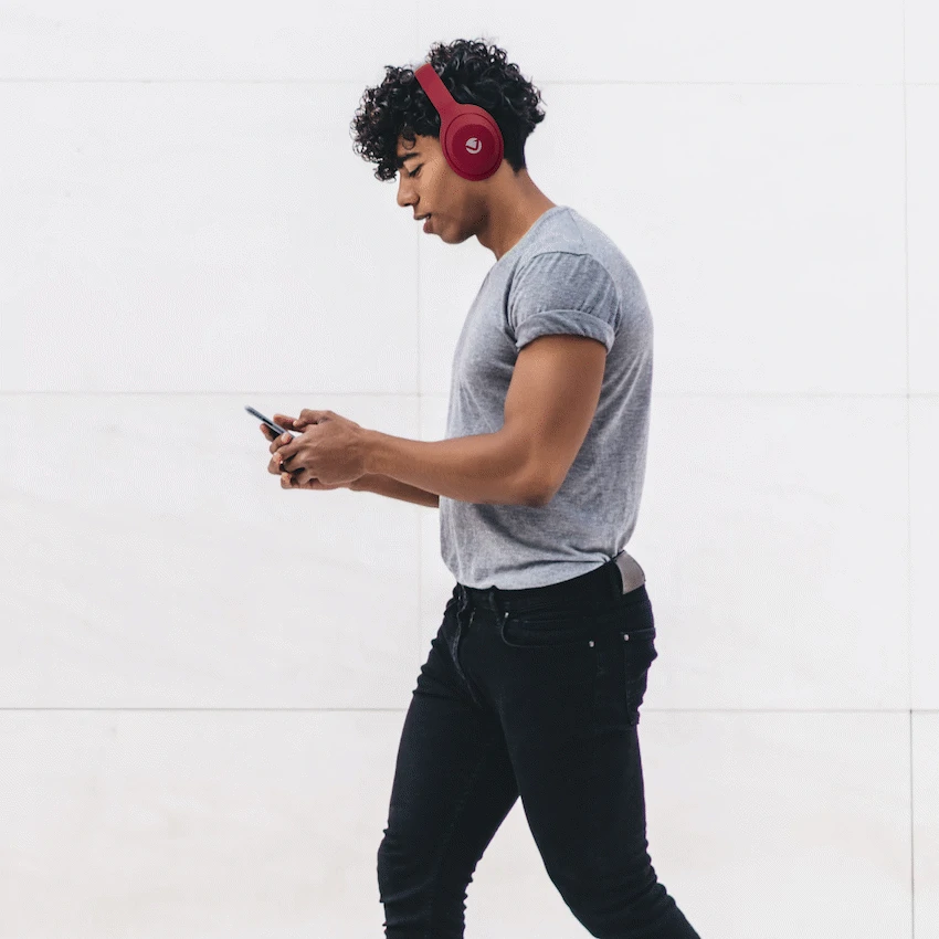 Volkano Cosmic 2 Series Bluetooth Headphones - Red - Image 5