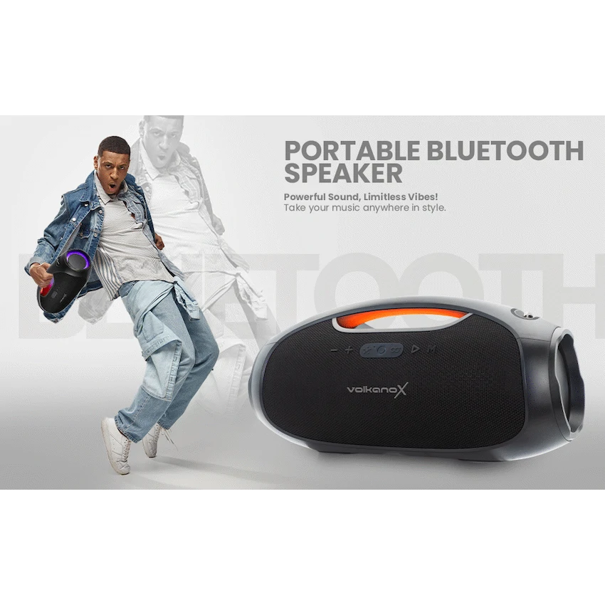 VolkanoX VXS400 Portable Bluetooth Speaker - Black - Image 8
