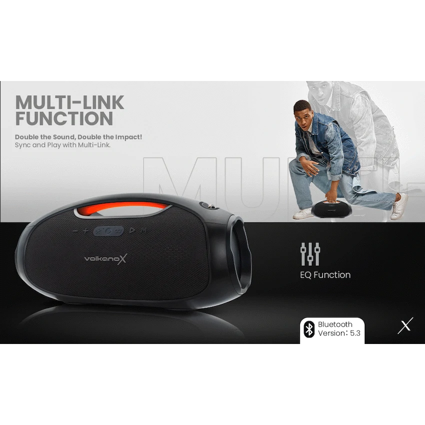 VolkanoX VXS400 Portable Bluetooth Speaker - Black - Image 10