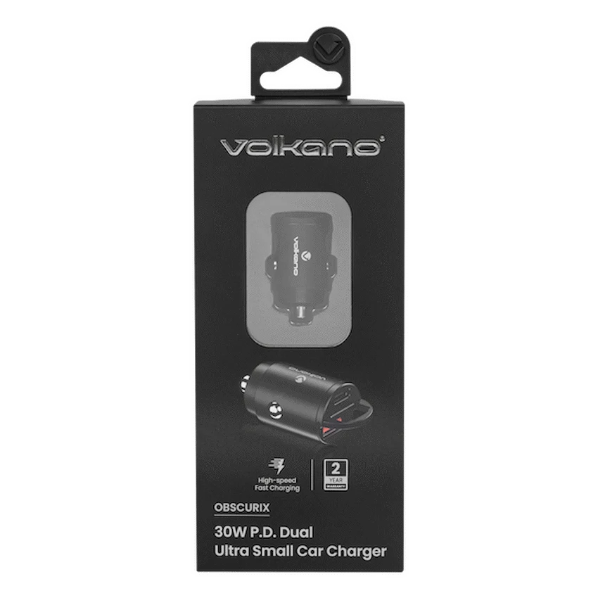 Volkano Obscurix Series 30w PD Dual USB-A and USB-C Ultra Small Car Charger - Image 3