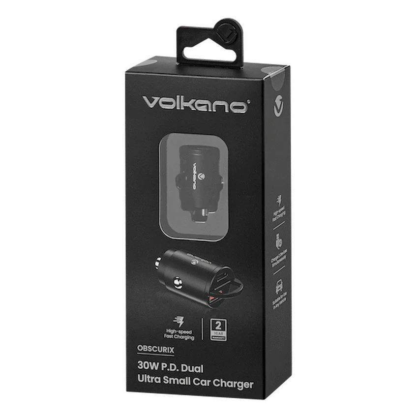 Volkano Obscurix Series 30w PD Dual USB-A and USB-C Ultra Small Car Charger - Image 4
