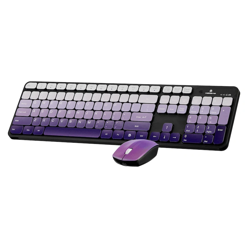 Volkano Prism Series Bluetooth Wireless Keyboard and Mouse - Purple - Image 2