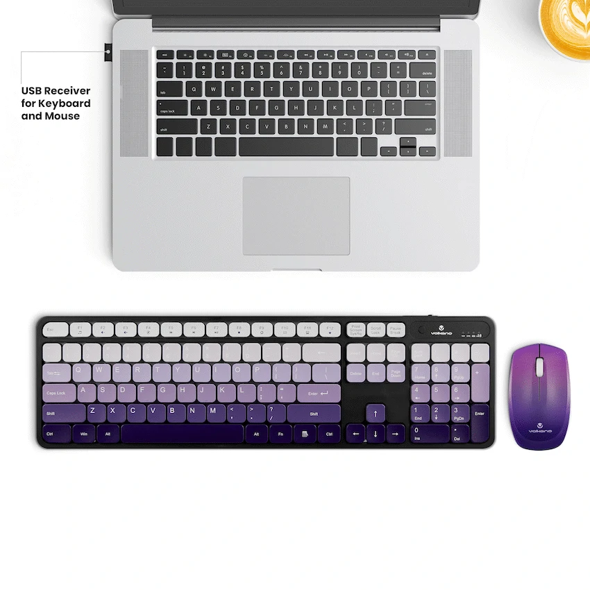 Volkano Prism Series Bluetooth Wireless Keyboard and Mouse - Purple - Image 5