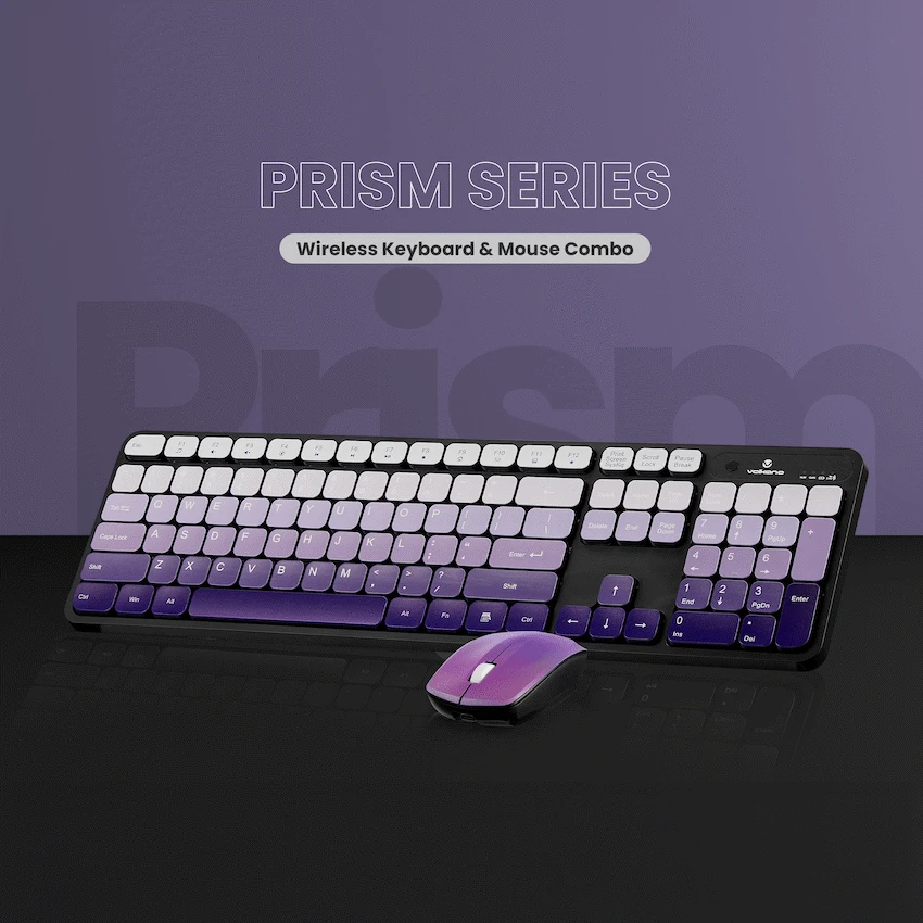 Volkano Prism Series Bluetooth Wireless Keyboard and Mouse - Purple - Image 6