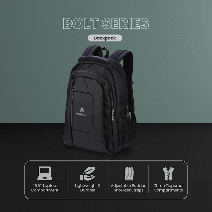 Volkano Bolt series backpack Black - Image 4