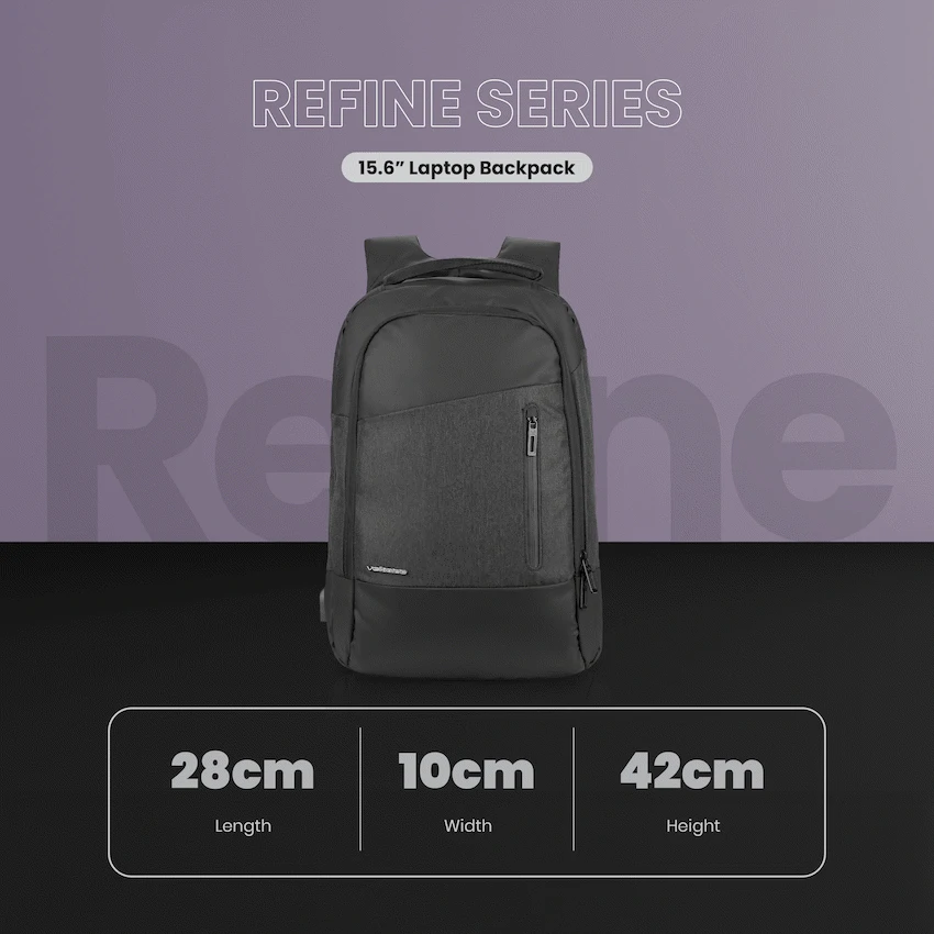 Volkano Refine 15.6" Laptop Backpack - Black/Charcoal - Image 4