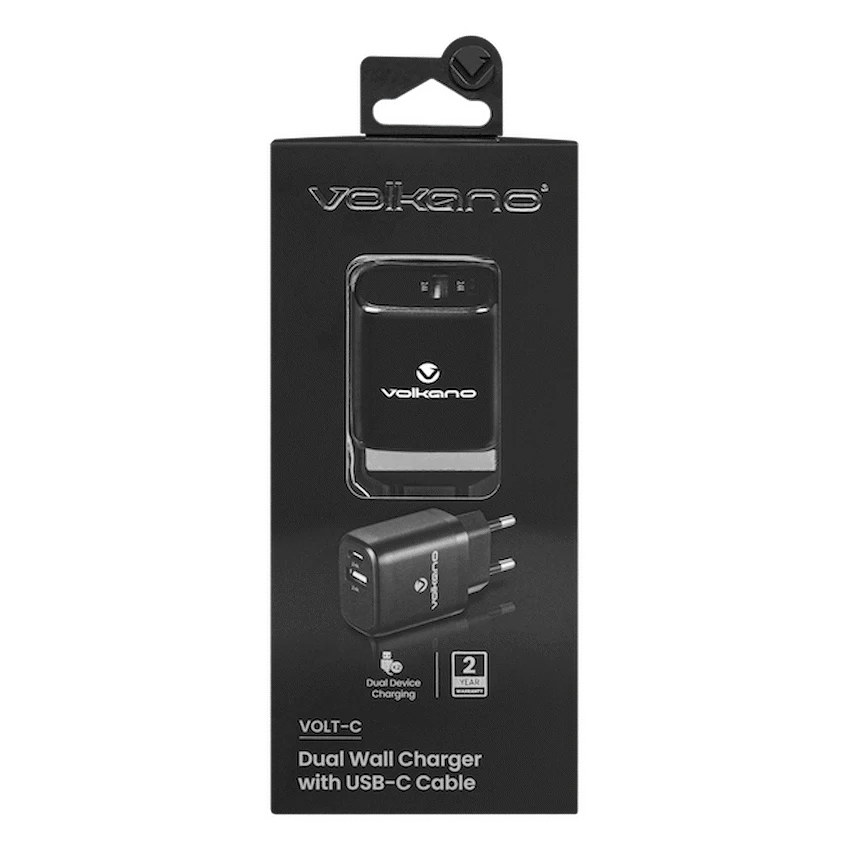 Volkano Volt-C Series Dual USB and USB-C Wall Charger with USB to USB-C Cable Included - Image 6