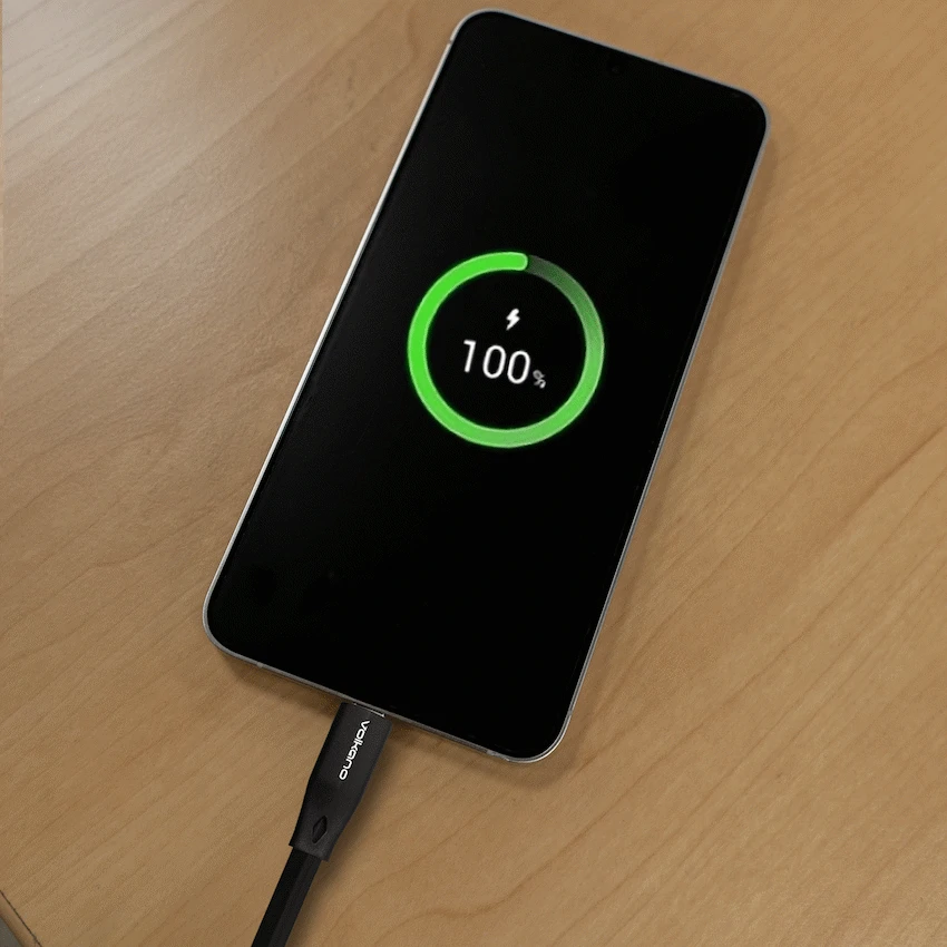 Volkano Slim Series Flat PVC Type-C Cable 1.2m - Black - Image 5