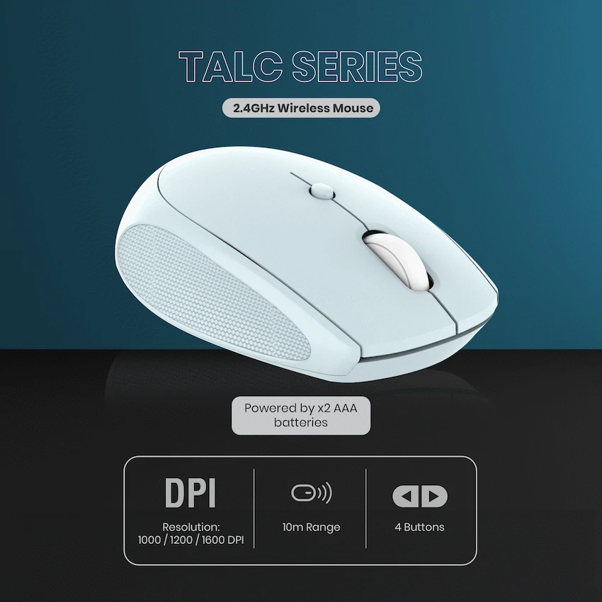 Volkano Talc Wireless Mouse - Blue - Image 2