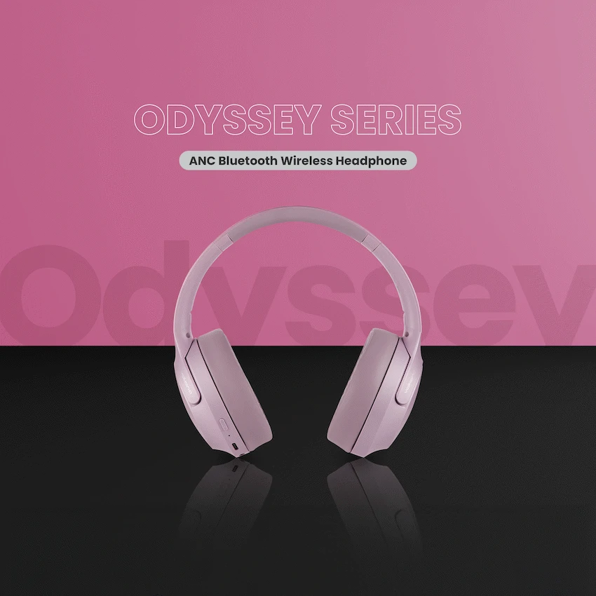 Volkano Odyssey ANC Bluetooth Wireless Headphone - Rose Gold - Image 7