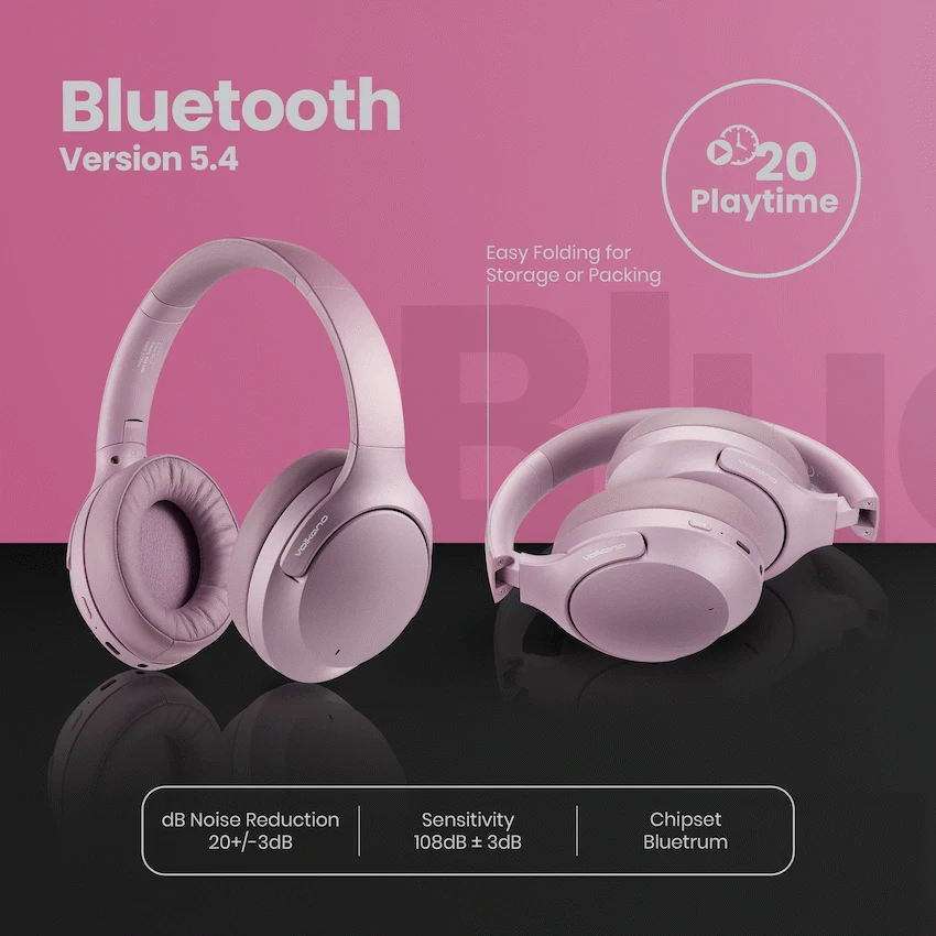 Volkano Odyssey ANC Bluetooth Wireless Headphone - Rose Gold - Image 10