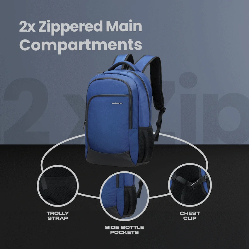 Volkano Nano 15.6" Laptop Backpack - Navy - Image 8