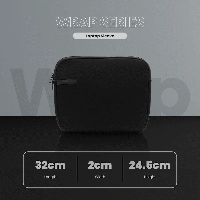 Volkano Wrap series 13.3" Laptop sleeve Black - Image 9