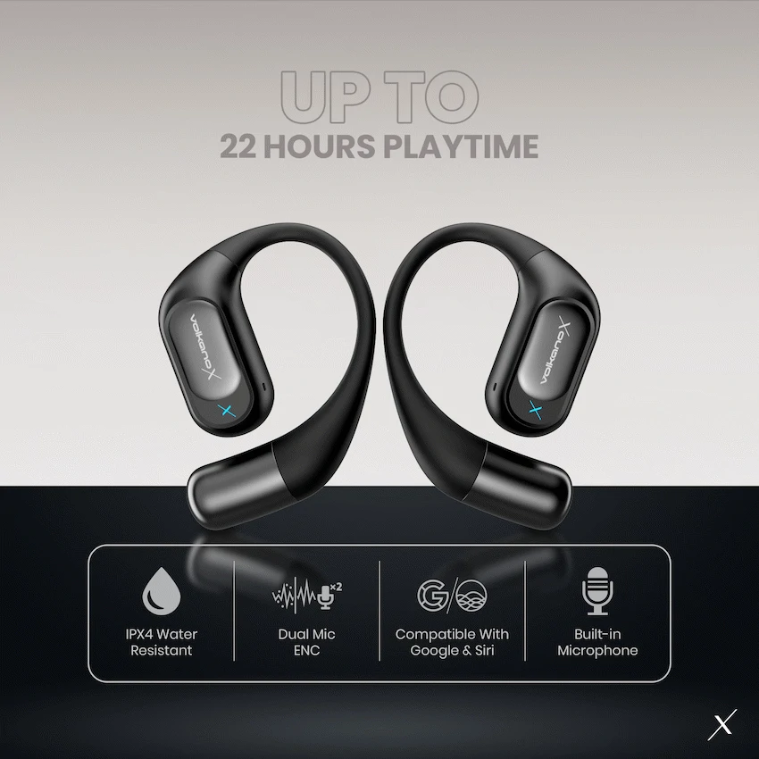 VolkanoX O300 Air Conduction OWS Earphones - Black - Image 7