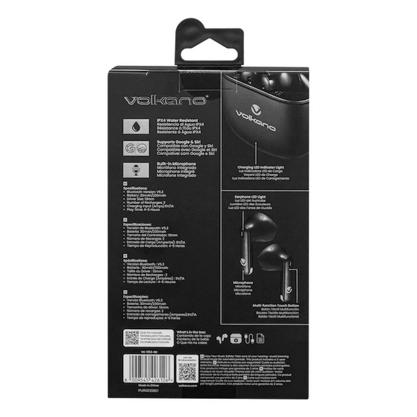 Volkano Sleek Series TWS Earphones - Black - Image 9