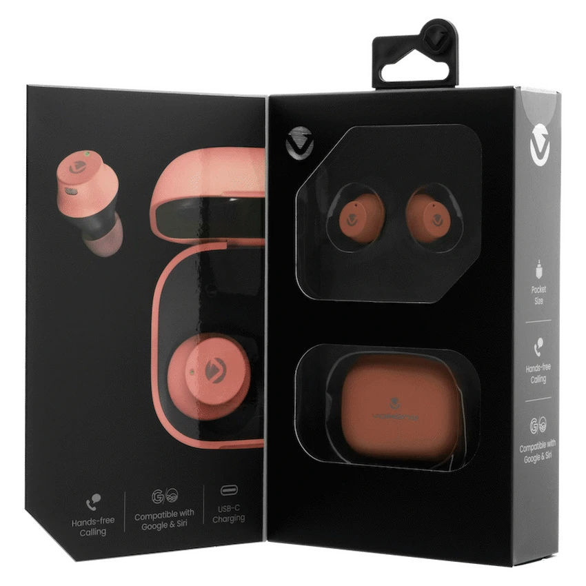 Volkano Taurus Series 2.0 True Wireless Earphones with Charging Case - Pink - Image 10