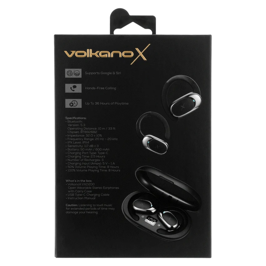 ⭐︎wakotan⭐︎ Volkano X VXO200 Open Wearable Stereo Earphones – Black