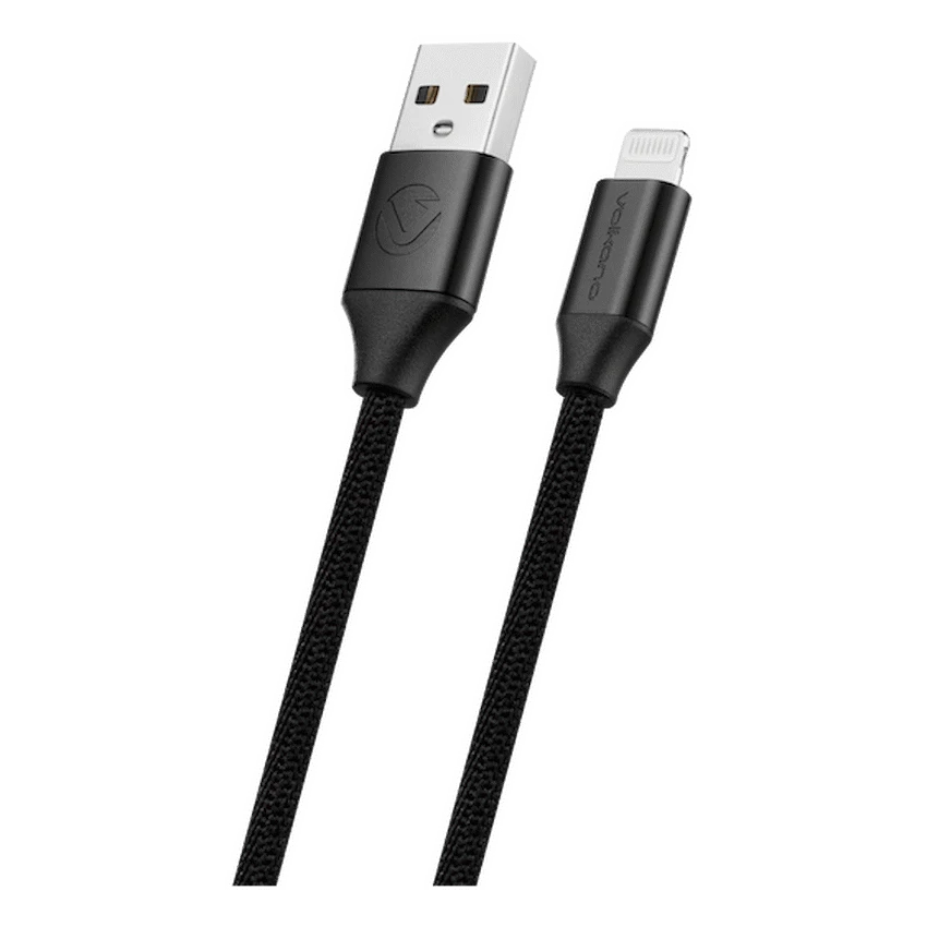 Volkano Weave Series Fabric Braided MFI Lightning Cable 3m - Black - Image 3
