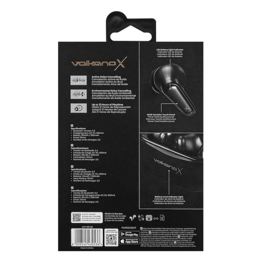VolkanoX VXT100S TWS Earphones - Black - Image 8
