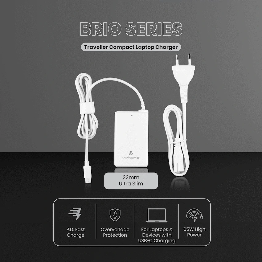 Volkano Brio Traveller Compact 65w GaN Laptop Charger - Image 3