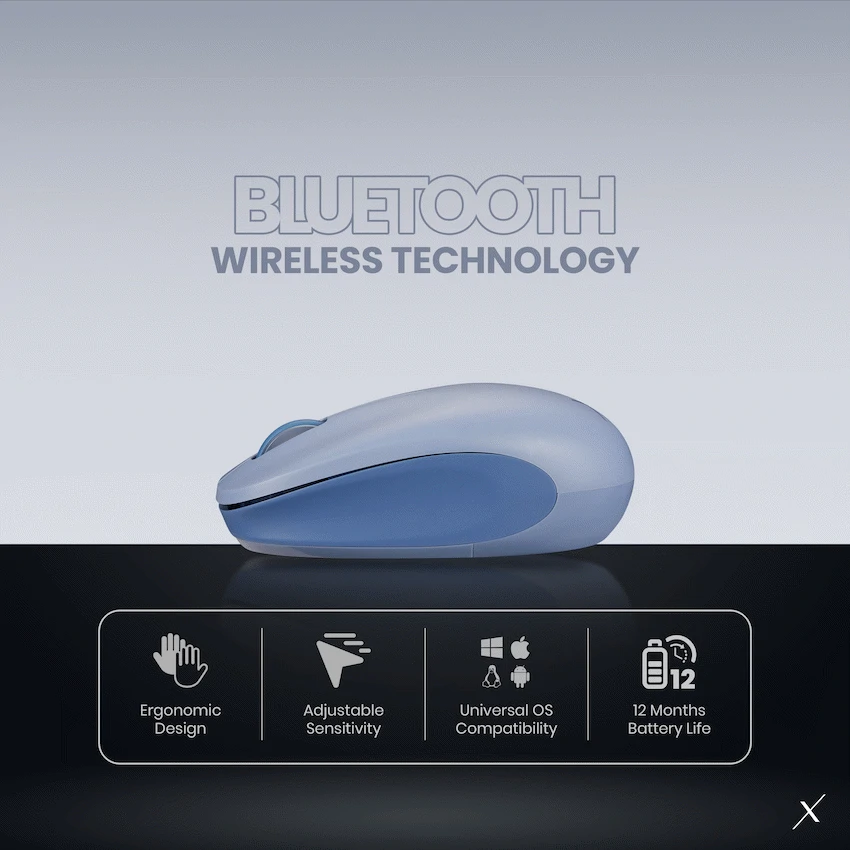 VolkanoX Magma Bluetooth Wireless Mouse - Blue Grey - Image 9