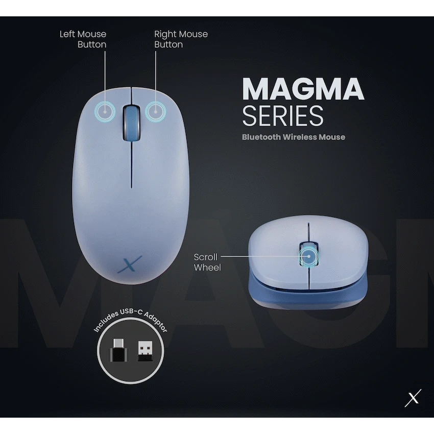 VolkanoX Magma Bluetooth Wireless Mouse - Blue Grey - Image 10