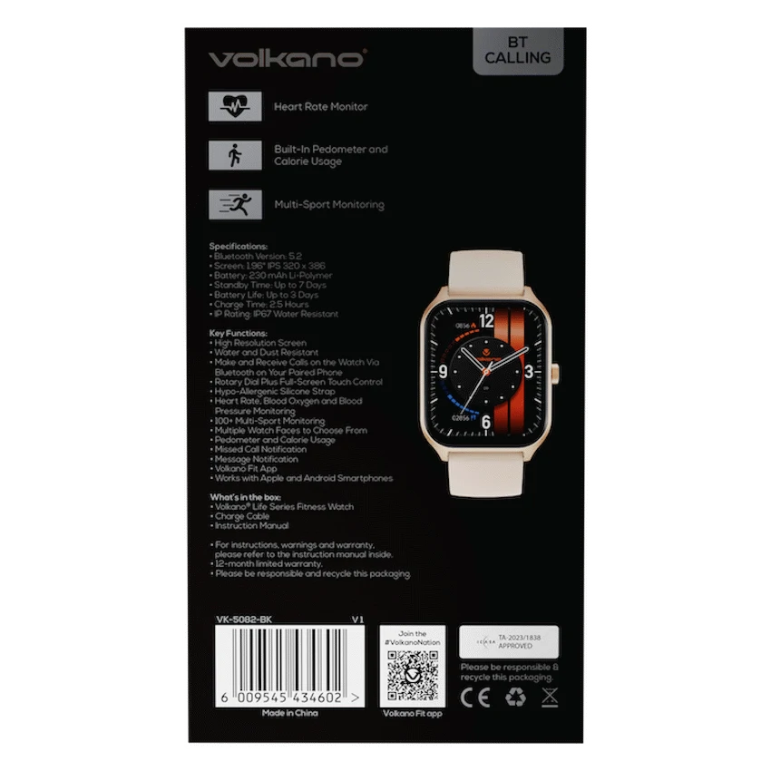Volkano Life Series Smart Watches - Gold - Image 2