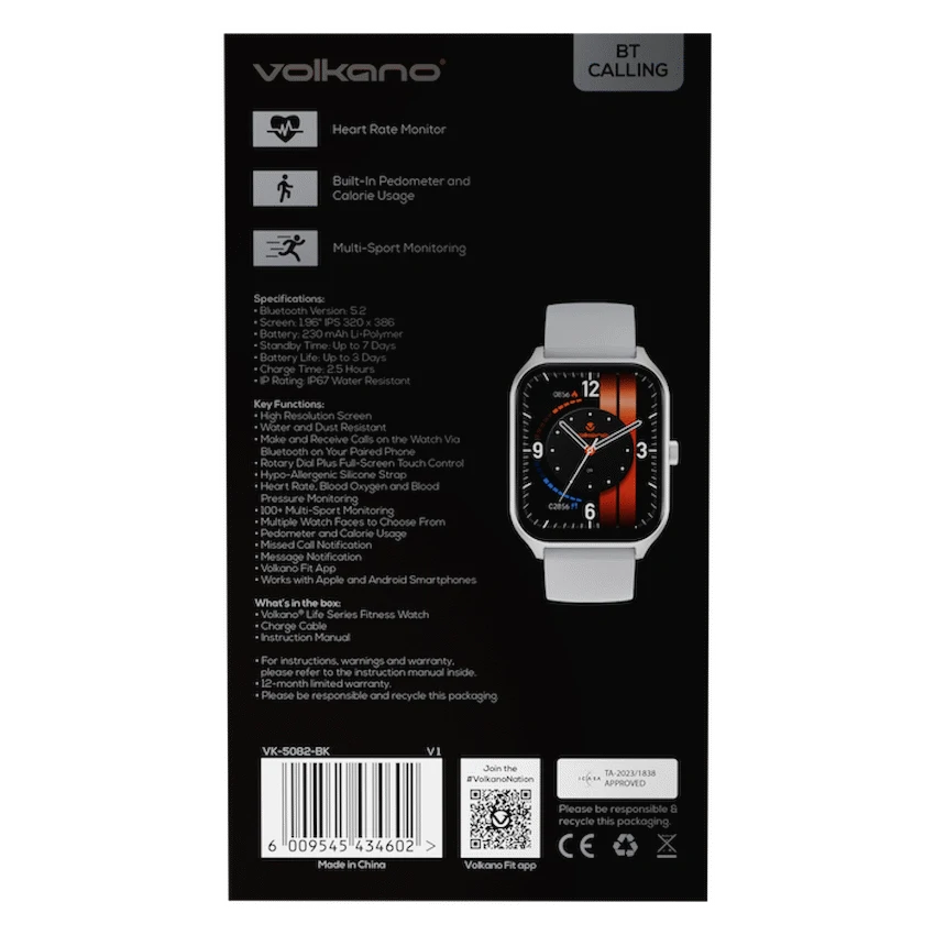 Volkano Life Series Smart Watches - Silver - Image 2
