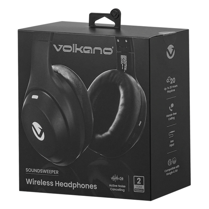 Volkano SoundSweeper Series Active Noise Cancelling bluetooth Headphones - Black - Image 7