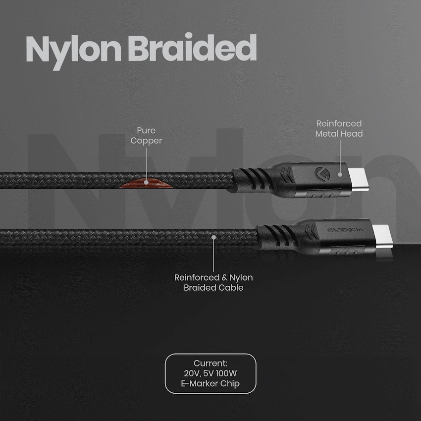 Volkano Weave Series 100w Type-C to Type-C 1.2m - Image 4